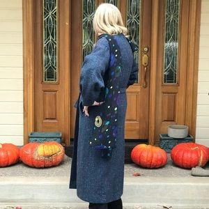 HOURIHAN IRISH TWEED COAT TURQUOISE MULTICOLOR TWEED WOOL VINTAGE 1980’s SZ M-LG